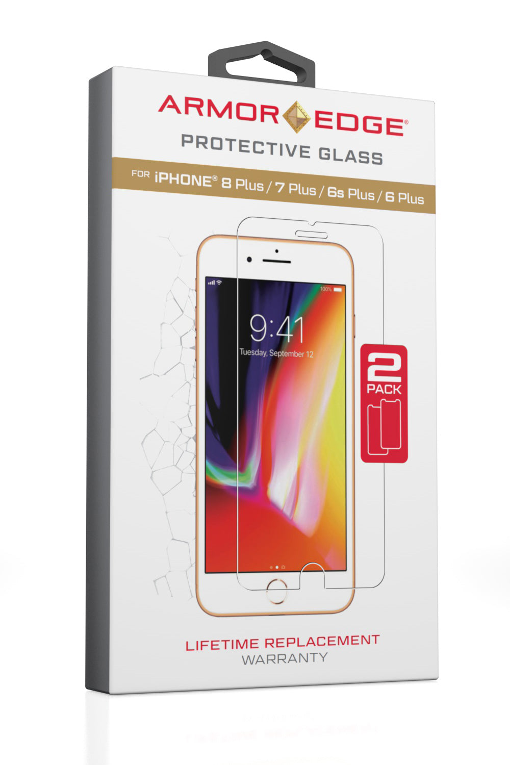 Protective Glass for iPhone 8 Plus/7 Plus/6S Plus/6 Plus<br>Dual Pack